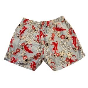 Vilebrequin Moorea XXL Swim Trunks Gekko Floral Red Blue‎ Luxury Resort